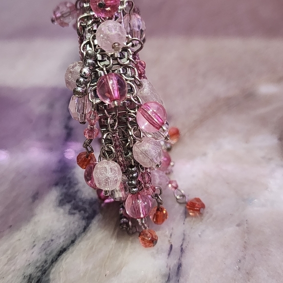 Pink Symphony Beaded Stretch Bracelet cha-cha - Picture 5 of 6